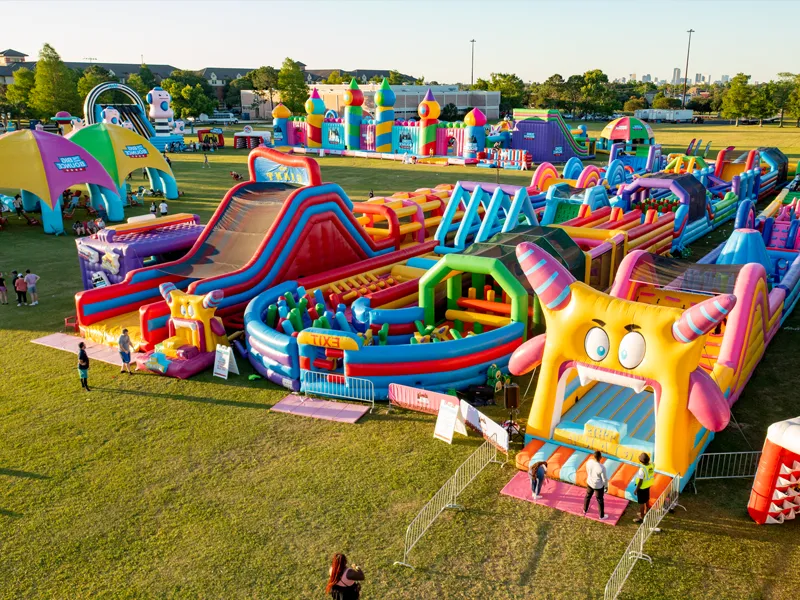 inflatable قلعوں کے لئے ترپال مواد کیا ہیں؟