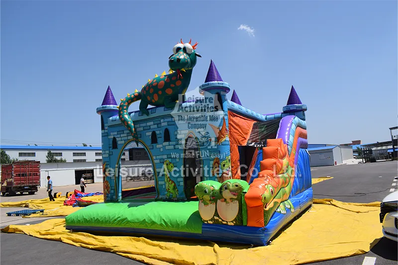Standard Inflatable Multiplay Bouncy Castles Dragon With Slide Standard Inflatable Multiplay Bouncy Castles Dragon With Slide